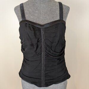 Designer Allen B by Allen Schwartz Bustier Corset Top Tunic Shirt Blouse Size L